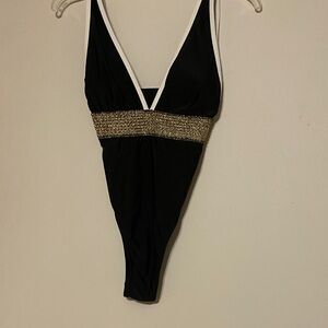 SHEIN Black One Piece with Gold Accent